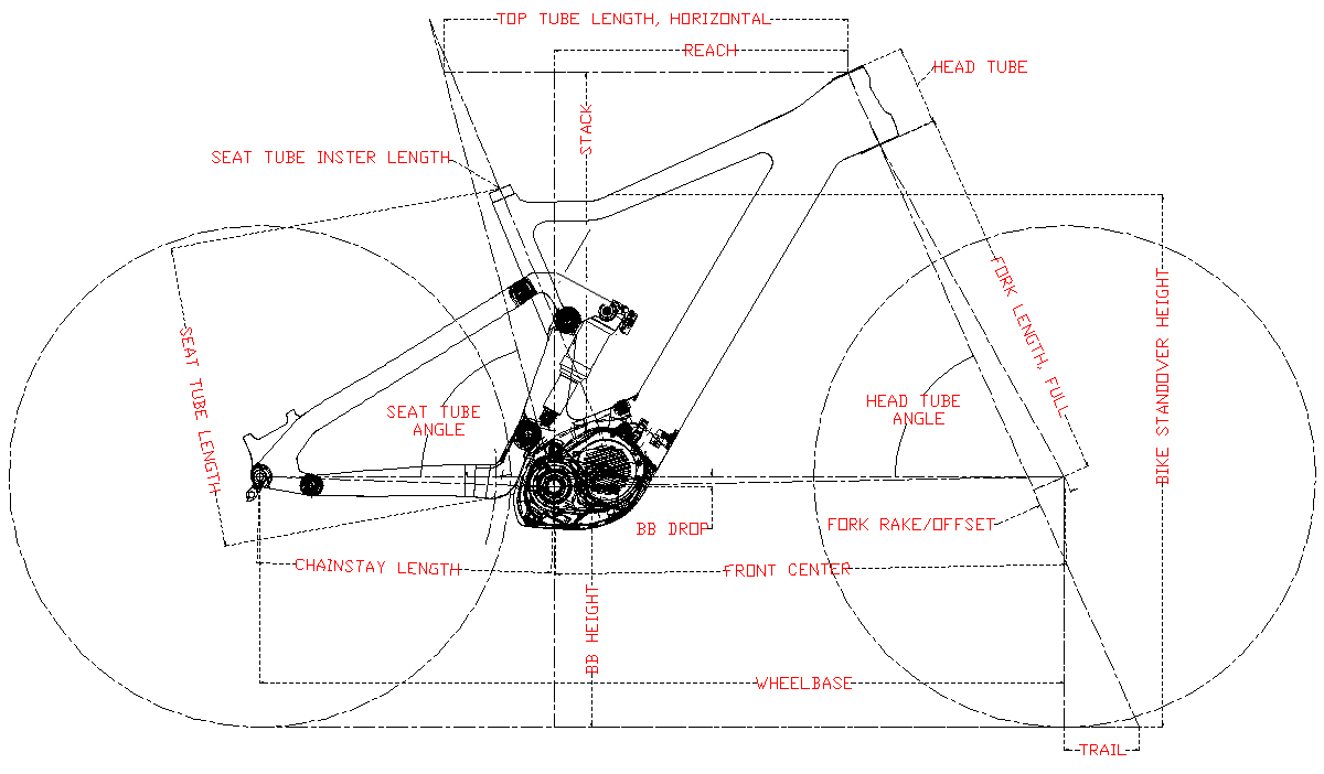 Géométrie du cadre de vélo électrique LCES801