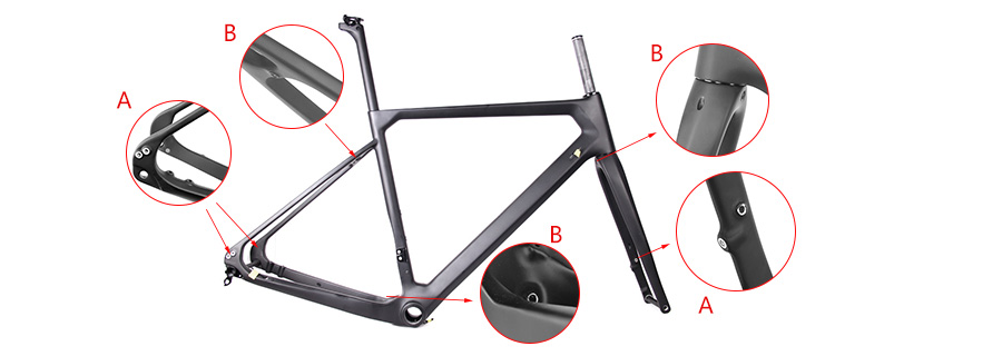 cadre de vélo gravel Supports de rack et supports de garde-boue