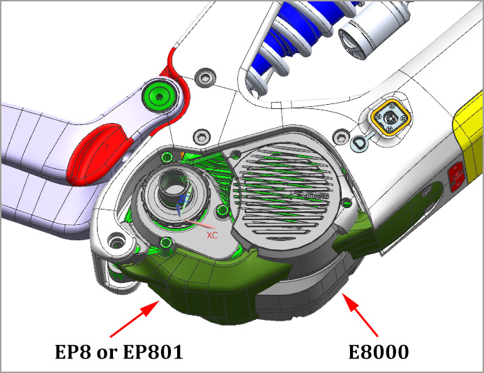 Capot moteur EP8 vs E8000 sur châssis LCES801